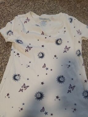 Thereabouts Girls' White Sun & Butterfly Print Tee